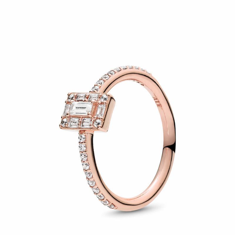 Pandora Rose™ Luminous Ice Promise Ring Ireland - Pandora Rose/Cubic Zirconia - 705384YTM